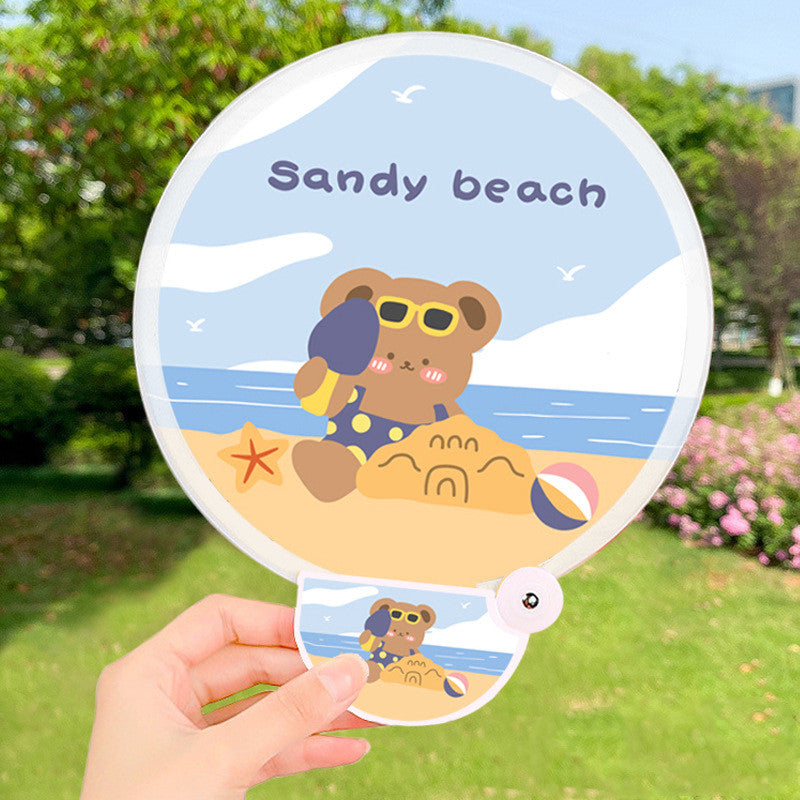 Portable Fan, Children's Heart, Children's Day Gift, Folding Fan With Handle