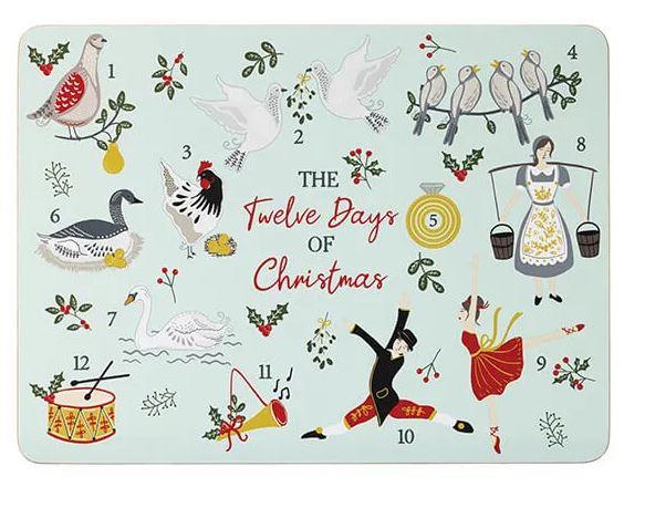 Twelve Days of Christmas 4 pk Placemats