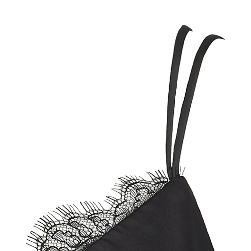 V-neck Sleeveless Comfortable Nightdress For Women Black And White