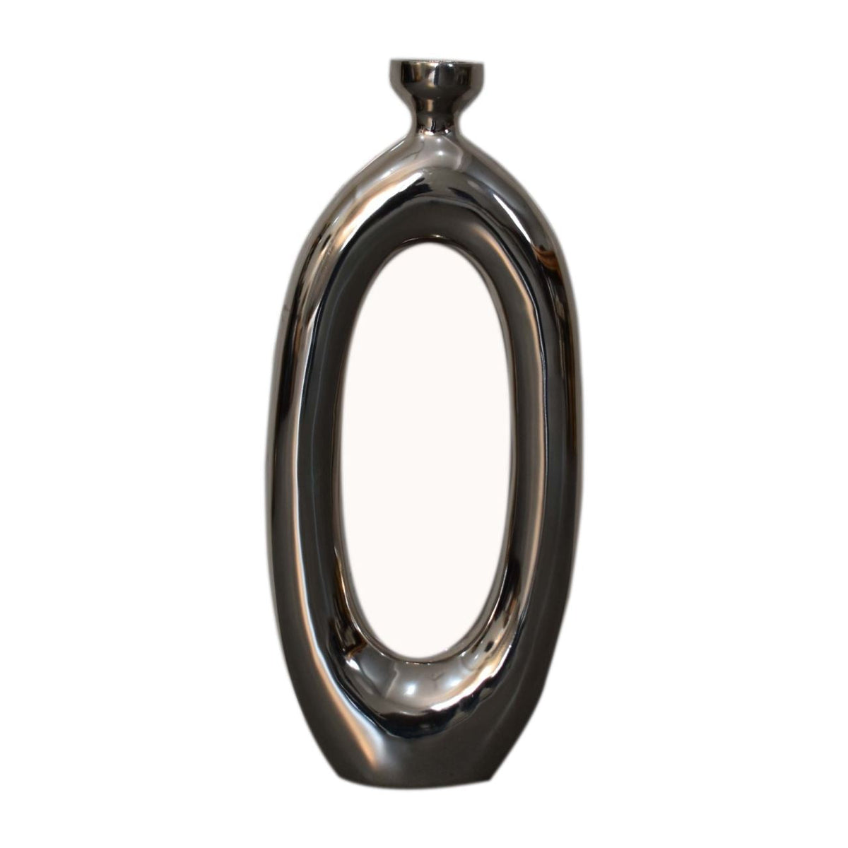 Artisan Round Vase in Nickle Finish