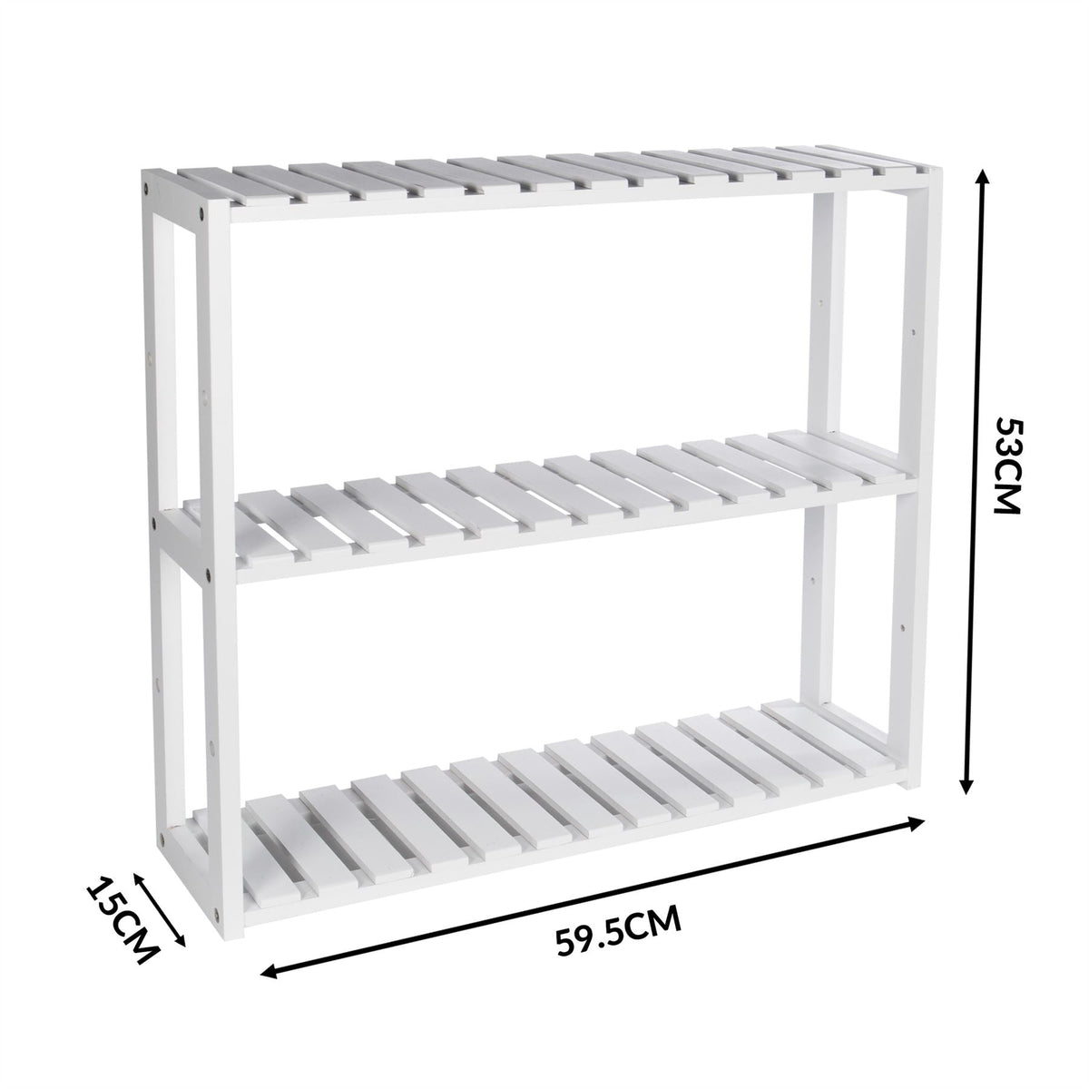 3 Tier Bamboo Shelves - White | M&W