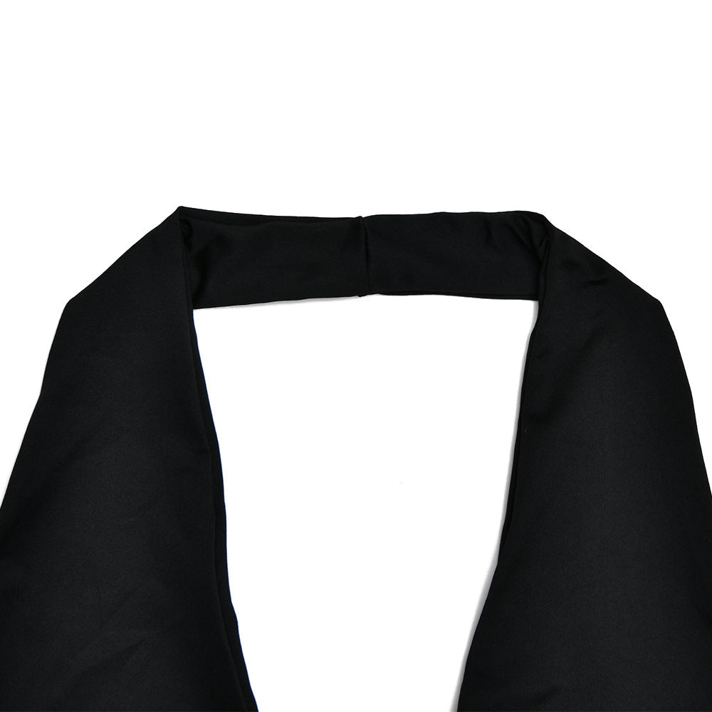 Elegant Stitching Halter Backless Fishtail Dress For Women