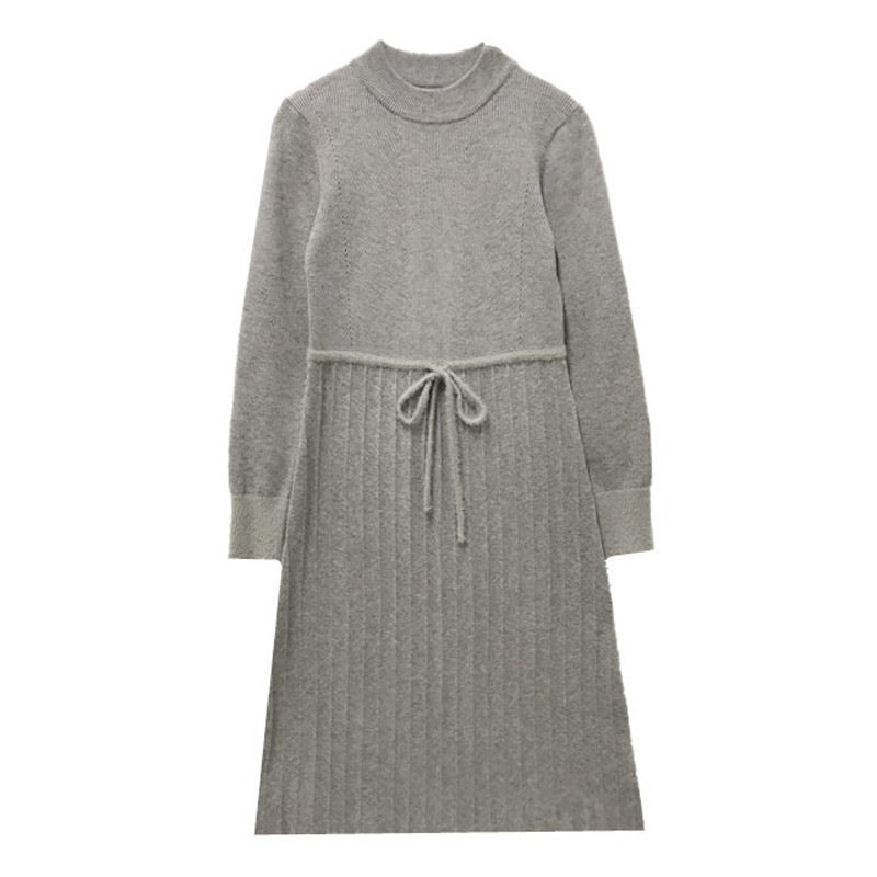 Internet Celebrity Drawstring Waist-tight Mid-length Overknee Base Woolen Skirt