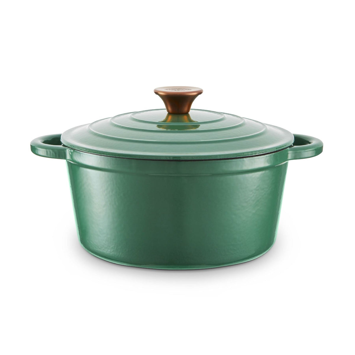 Barbary & Oak 24cm Round Cast Iron Casserole Dish Green