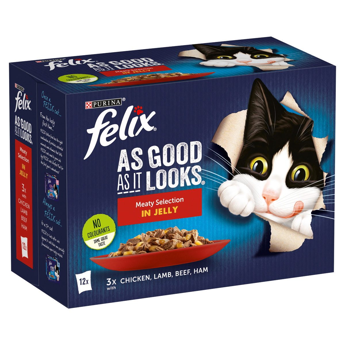 4 x Felix Katzennahrung Agile Beutel Fleischige Auswahl 12er Pack – 12x85g