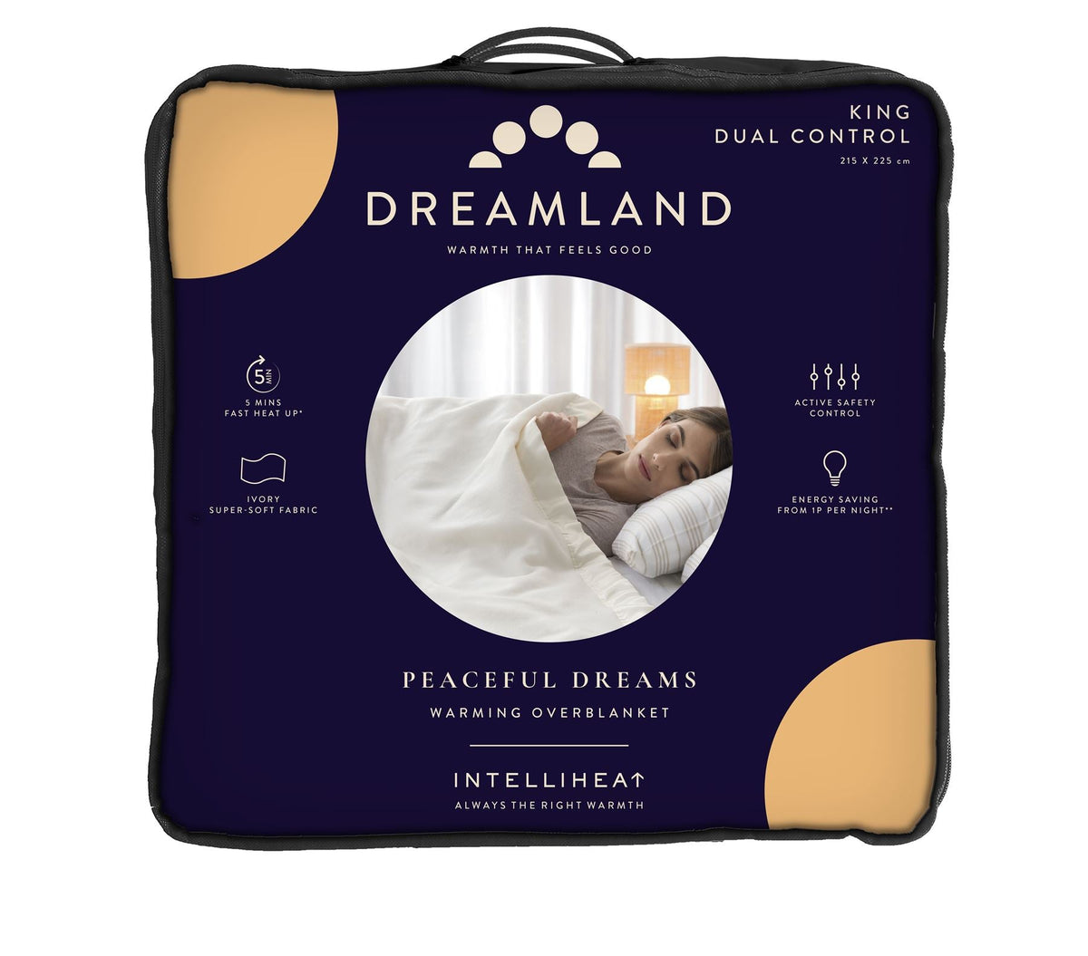 Dreamland Ivory Supersoft Dual Control Overblanket - King