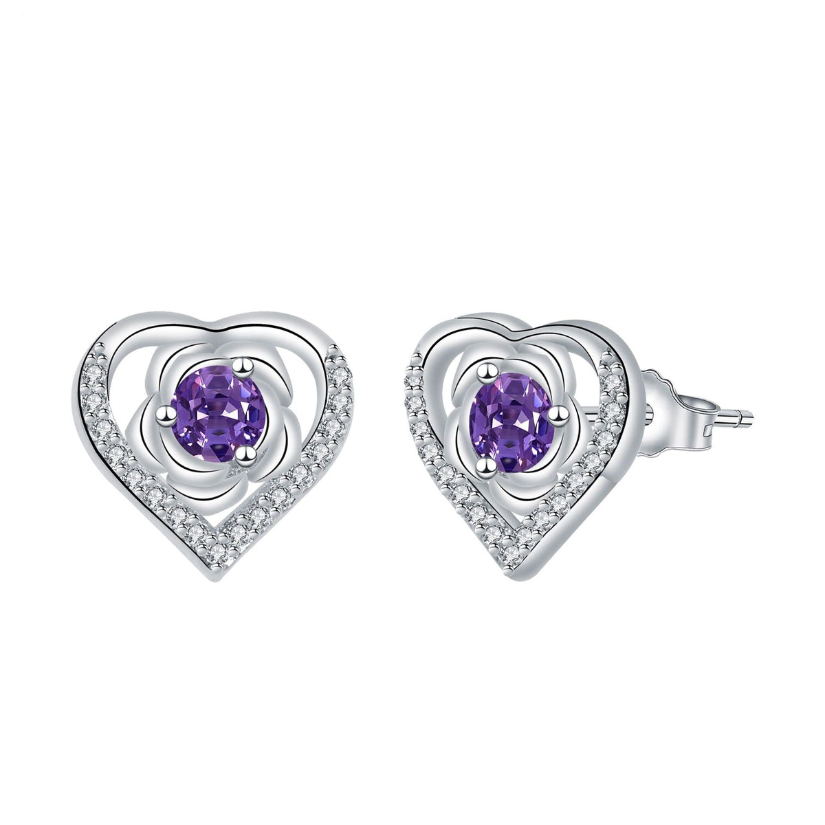 Love Heart Stud Earrings Temperament Valentine's Day Gift