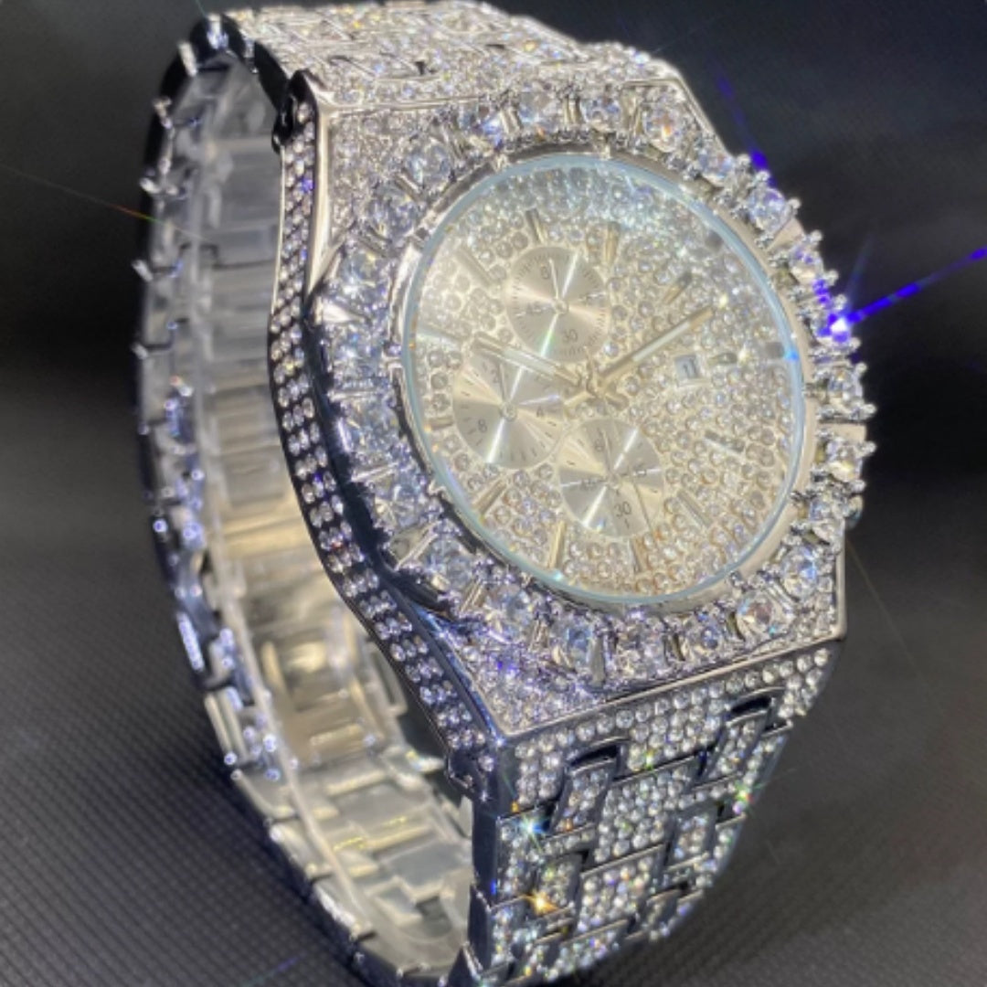 Men's Diamond-encrusted Watch With A Modern Understated Luxury Style