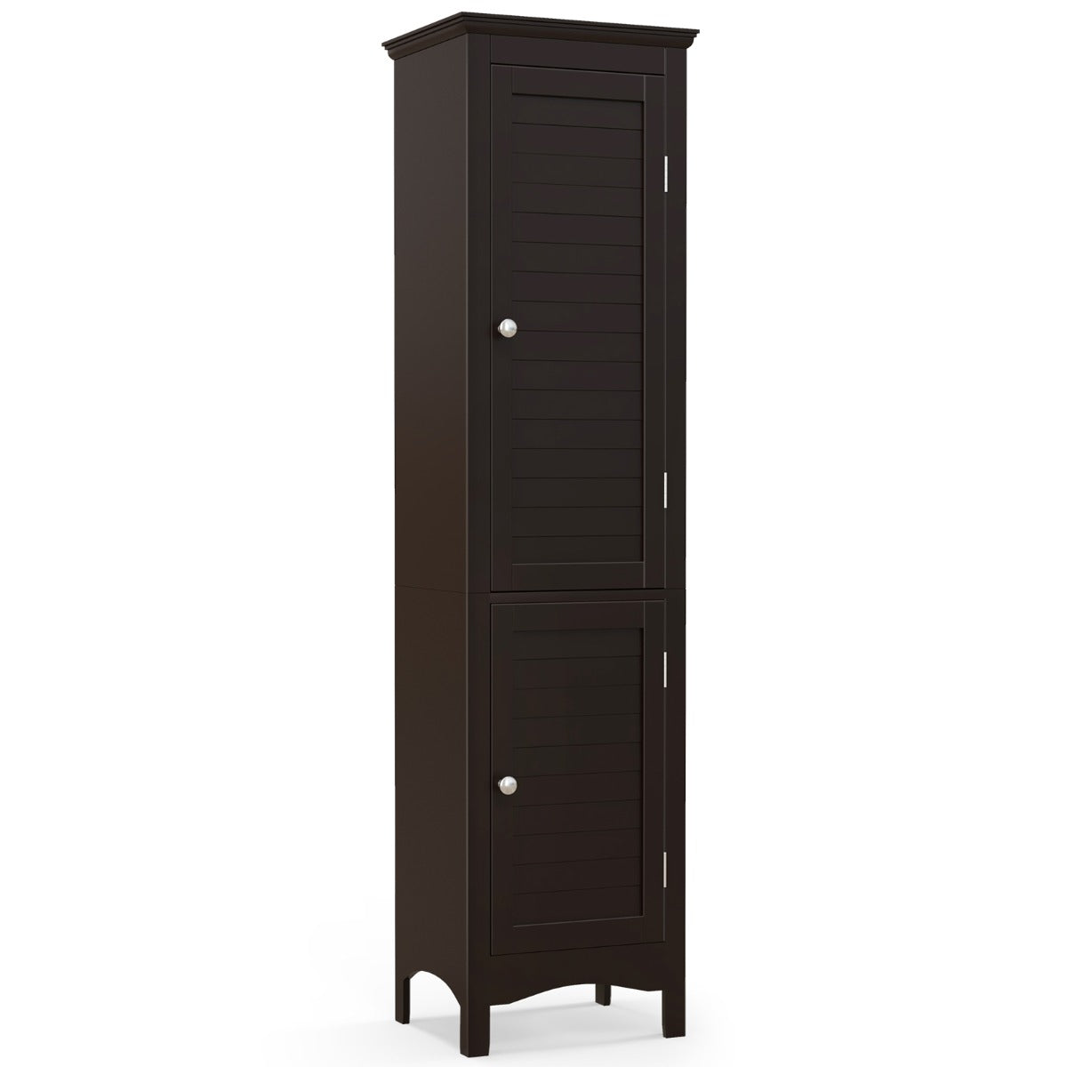 Tall Narrow Bathroom Cabinet-Black