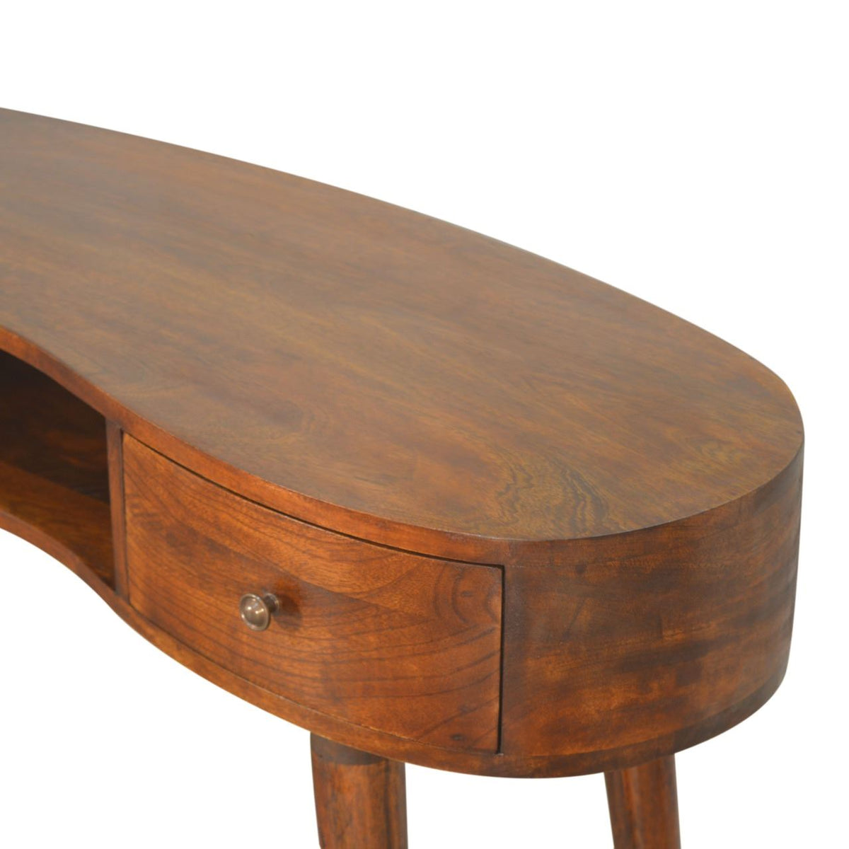Artisan Chestnut Wave Writing Desk with 2 Drawers