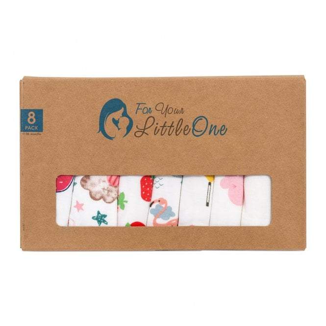 Baby Bandana Dribble Bibs Cotton | Pack of 8 Girls