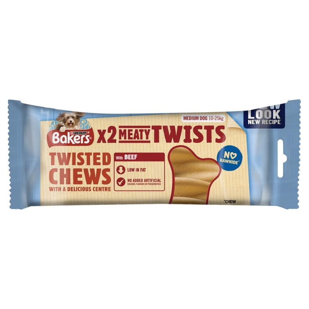 Bakers Meaty Twist Medium Twisted Chews 180g - Case of 10