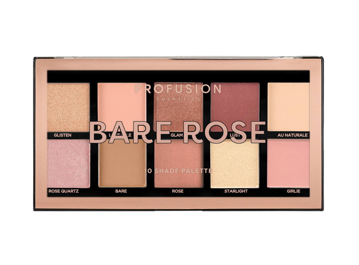 Bare Rose Lidschattenpalette mit 10 Nuancen