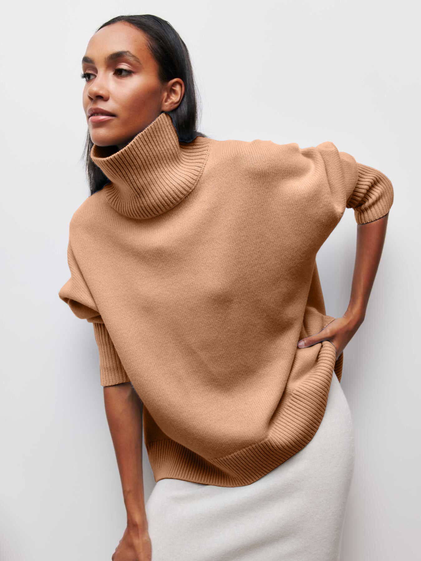 Women's Turtleneck Sweater – Soft Knit Long Sleeve Pullover