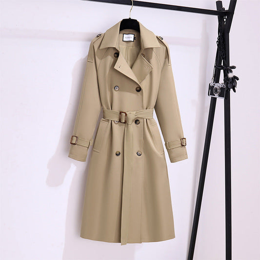 Women's Elegant Mid-Length Trench Coat | Classic Style, All-Season Wear