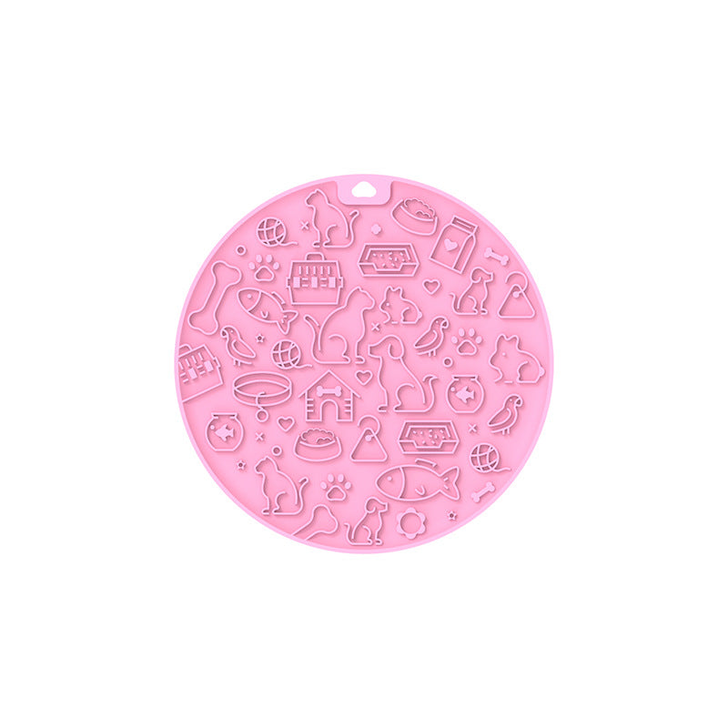 Pet Licking Mat Round Silica Gel Sucker