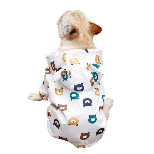 French Raincoat Puppy Waterproof Bear Clothes