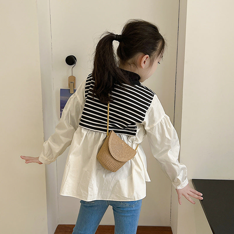 French Style Straw Bag Shoulder Crossbody