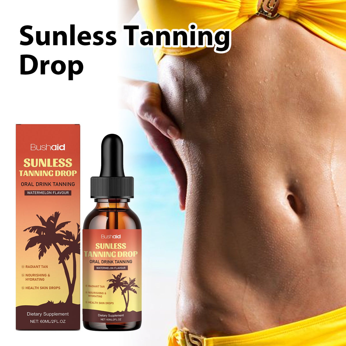 Natural Beauty Black Sunless Tanning Drops Oral