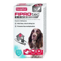 Beaphar FIPROtec COMBO Spot On for Medium Dogs 1 Months - Case of 6