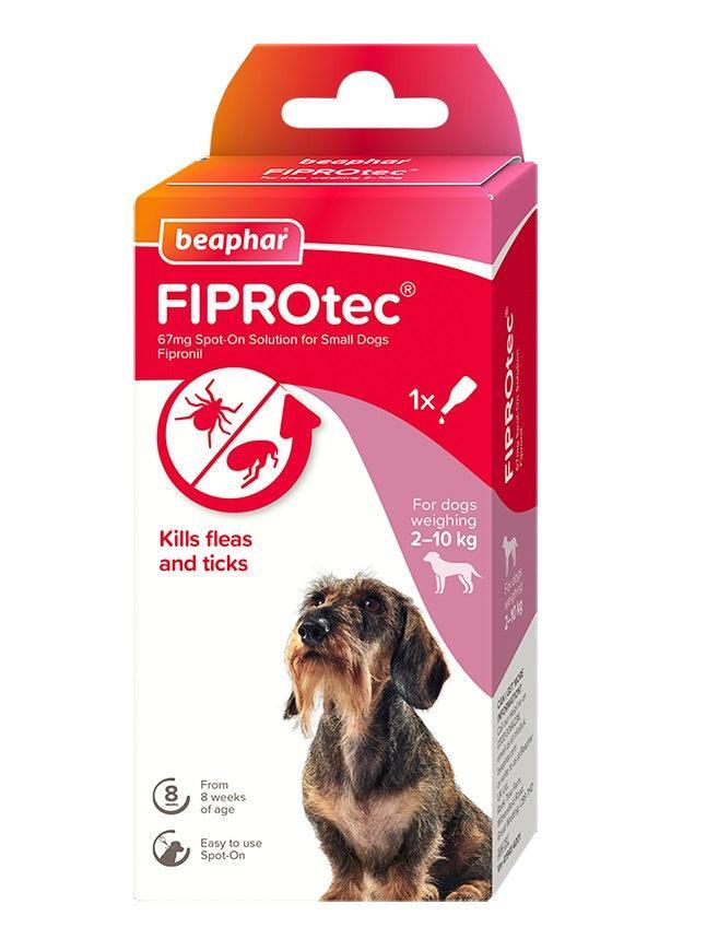 Beaphar FIPROtec Flea and Ticks Spot On for Small Dogs (2-10kg) 1 pipette - Case of 6