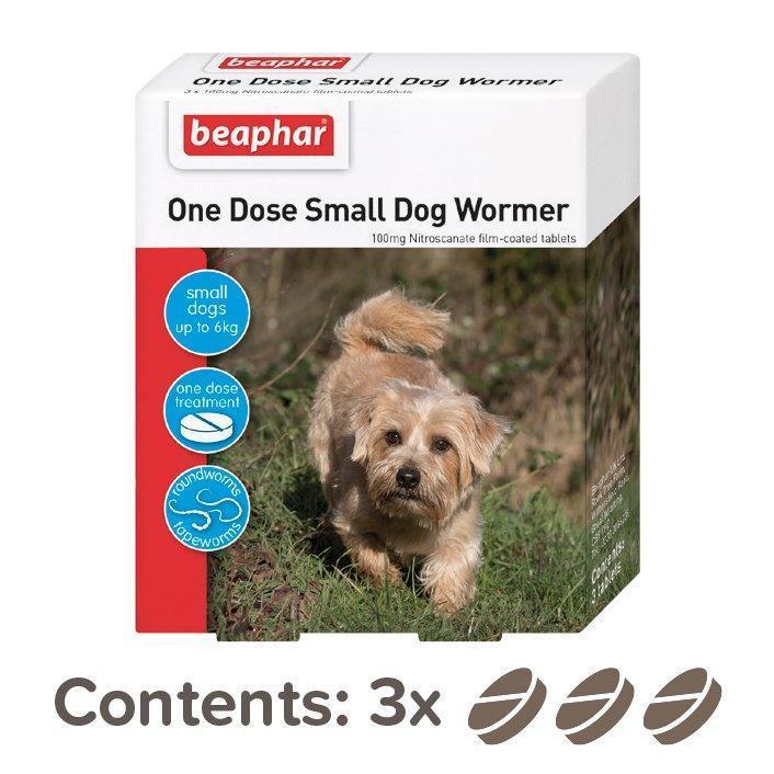 Beaphar One Dose Worming Tablets Small Dog and Puppy (up to 6kg) 3 Tablets - Case of 6