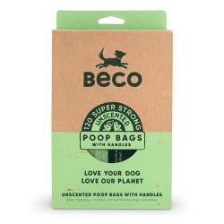 Beco Poop Bags Unscented with Handles 120 Pack, 120's - Case of 12