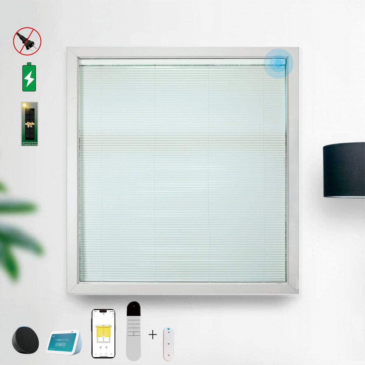 Paired With 15 Channel Remote Control And Solar Charging Panel, Electric Blinds, Intelligent Remote Blinds, Silent Motor, Cordless Sunshade, Dimmable Blinds