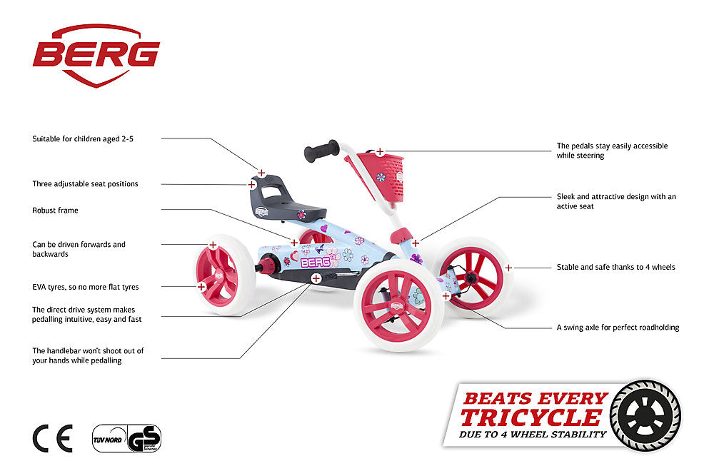 BERG Buzzy Bloom Pedal Go-Kart | Ages 2–5 Years