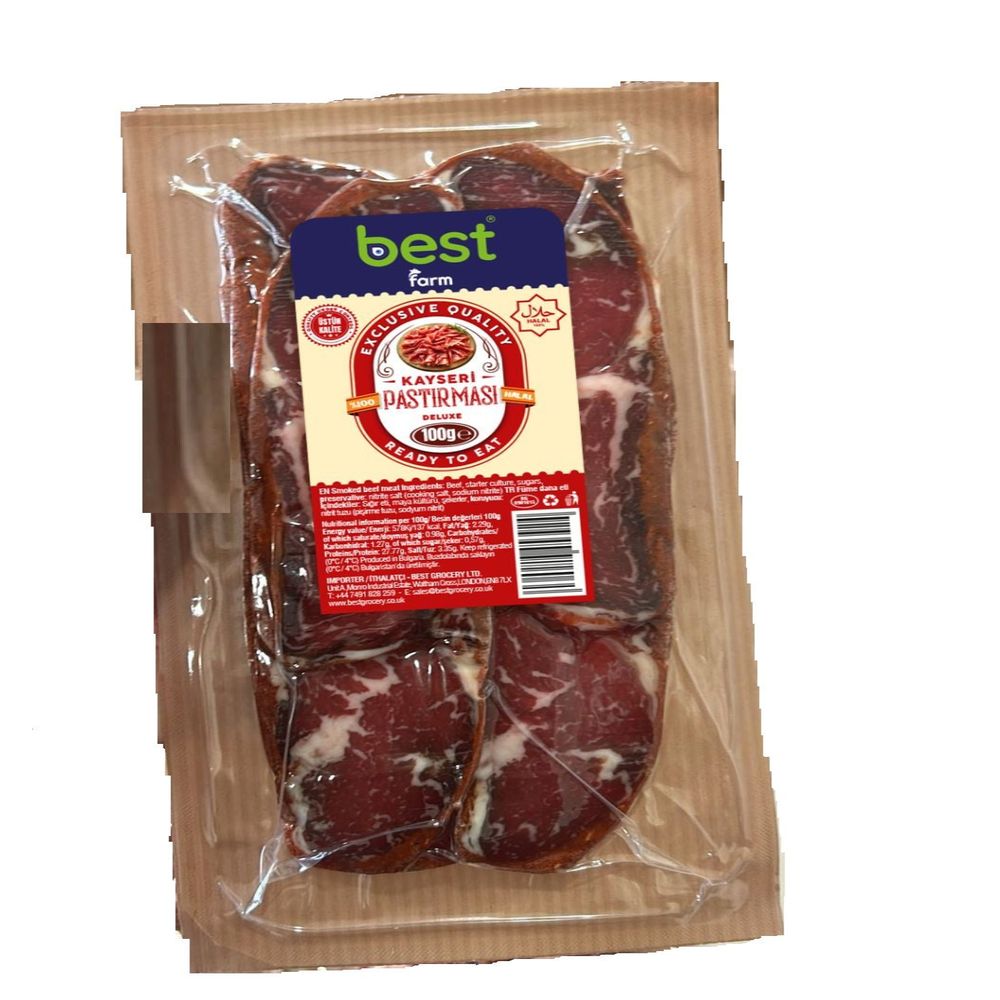 Best Farm Exclusive Quality Sliced Kayseri Pastırma Cured Beef 100g