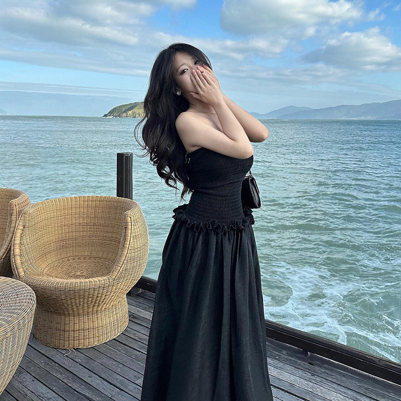White One-shoulder Bustier Dress Women