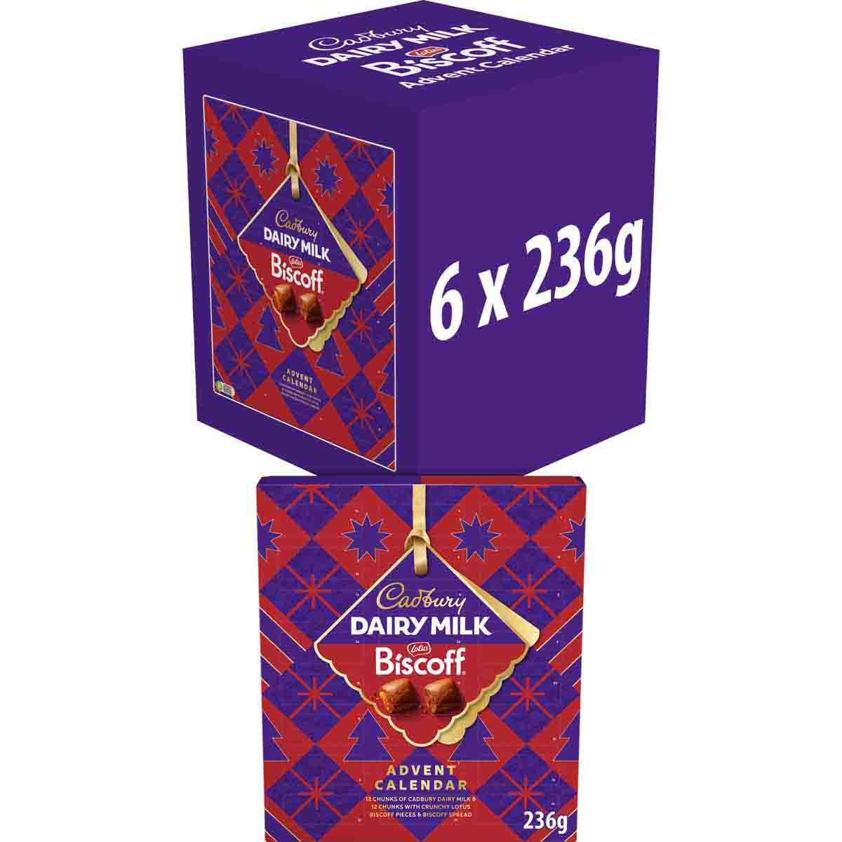 6 x Cadbury Dairy Milk Biscoff Advent Calendar - 236GM