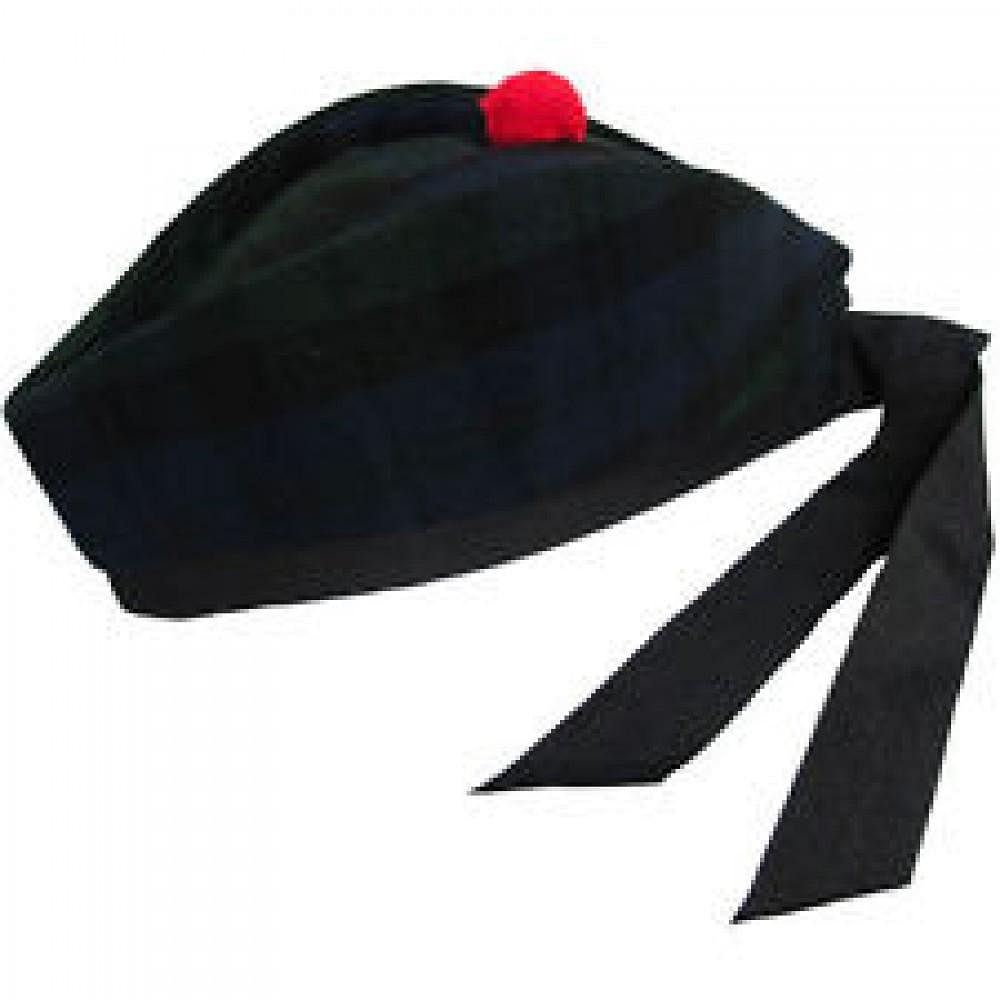 Black Watch Scottish Highland Wear Acrylic Wool Traditional  Tartan Glengarry Cap / Kilt Hat