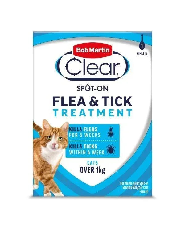 Bob Martin Clear Cat Spot On Flea and Tick Treatment 1 pipette - Case of 10
