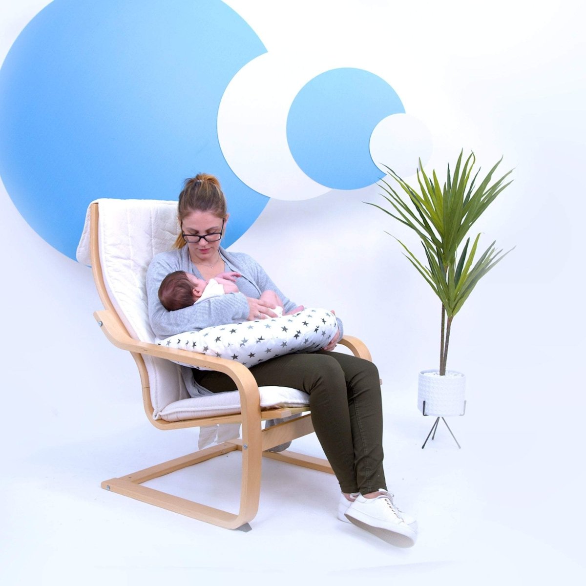 Cojín de Lactancia Silver Twinkle | Soporte para Lactancia y Maternidad