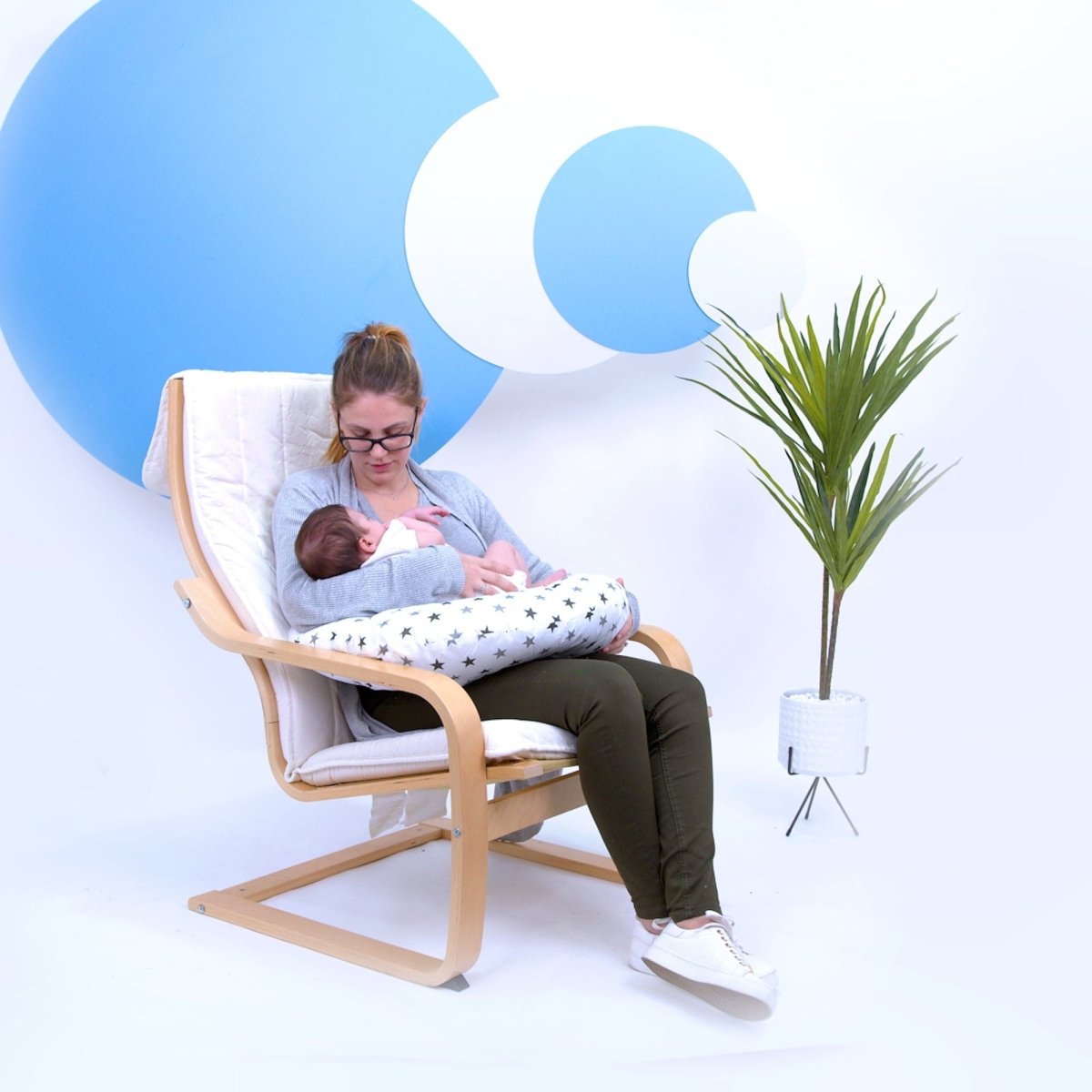 For Your Little One Breastfeeding Nursing Pillow Cover | Silver Twinkle