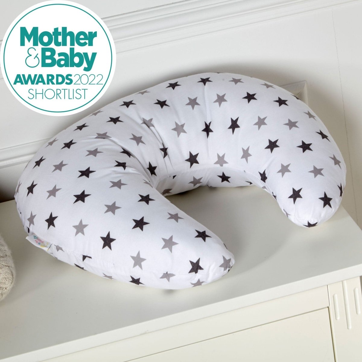 For Your Little One Breastfeeding Nursing Pillow Cover | Silver Twinkle