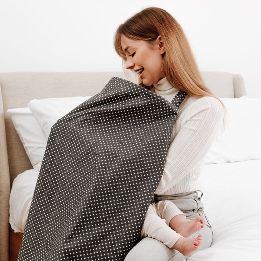 Breastfeeding Apron - White Stars Pattern - 100% Cotton