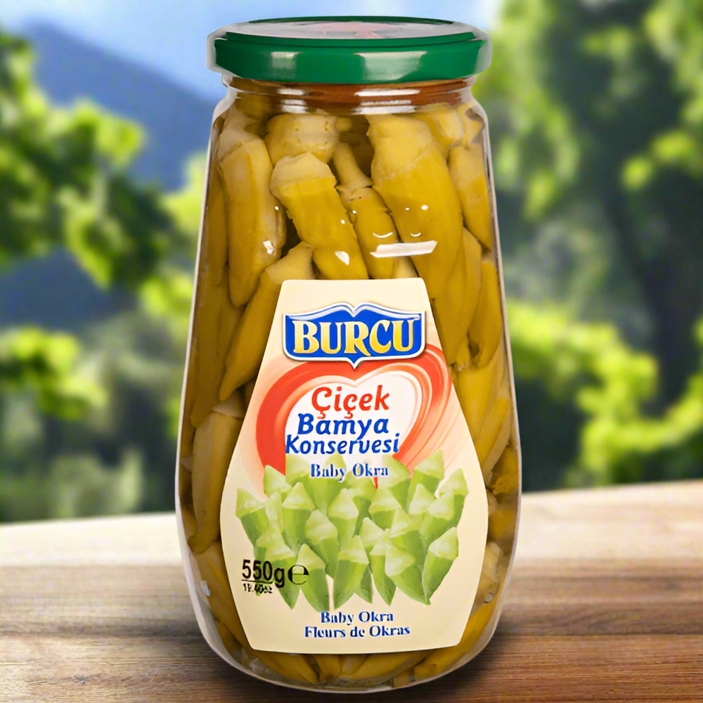 Burcu Cicek Bamya Konservesi (Baby Okra) 550g