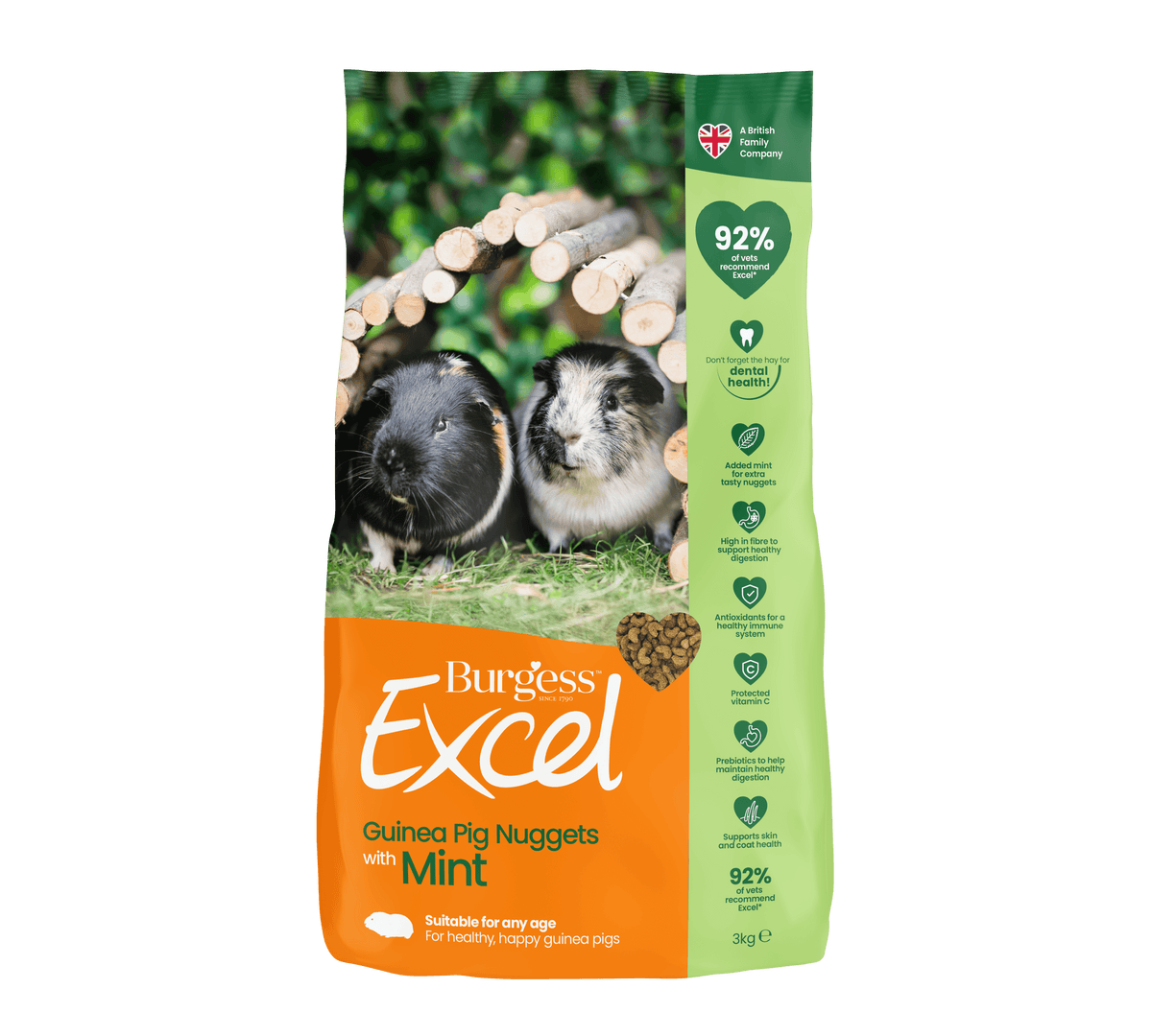 Burgess Excel Guinea Pig Nuggets 3kg