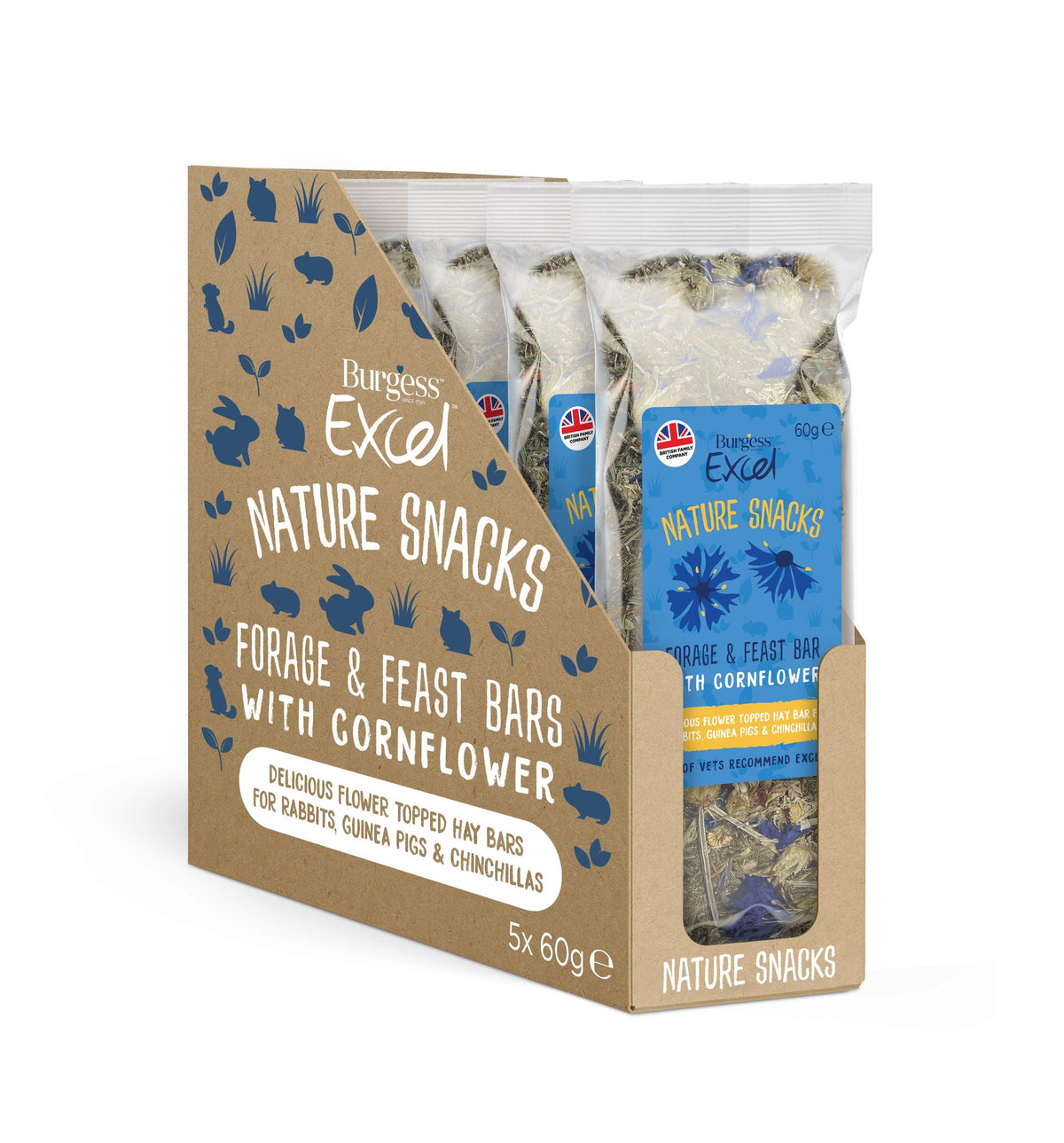 Burgess Excel Nature Snacks Cornflower Bars 60g - Case of 5