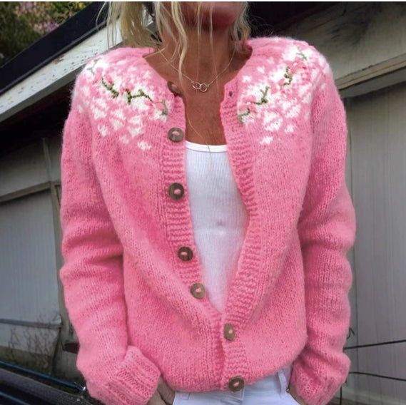 Creative Animal Print Shading Women's Cardigan Sweater