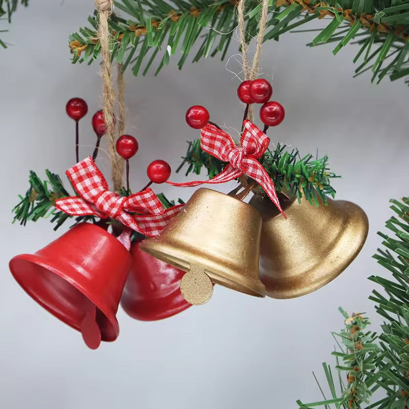 Chinese Hawthorn Bow Hemp Rope Jingling Bell Decoration