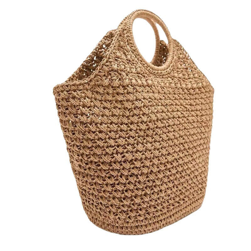 Women's Fashion Handmade Ring Hand-carrying Large Capacity Woven Bag