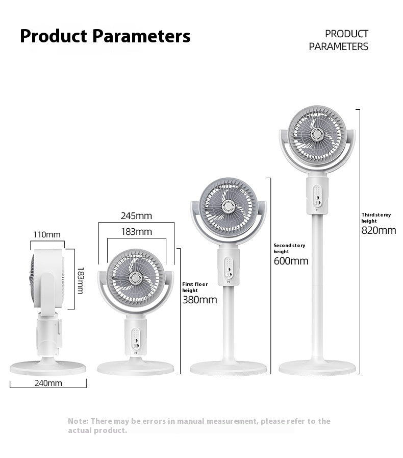 Remote Control Air Circulator Fan - 3D Oscillating Turbine Design Quiet Energy Saving Floor Standing Bladeless Cooling for Home Office Bedroom Use