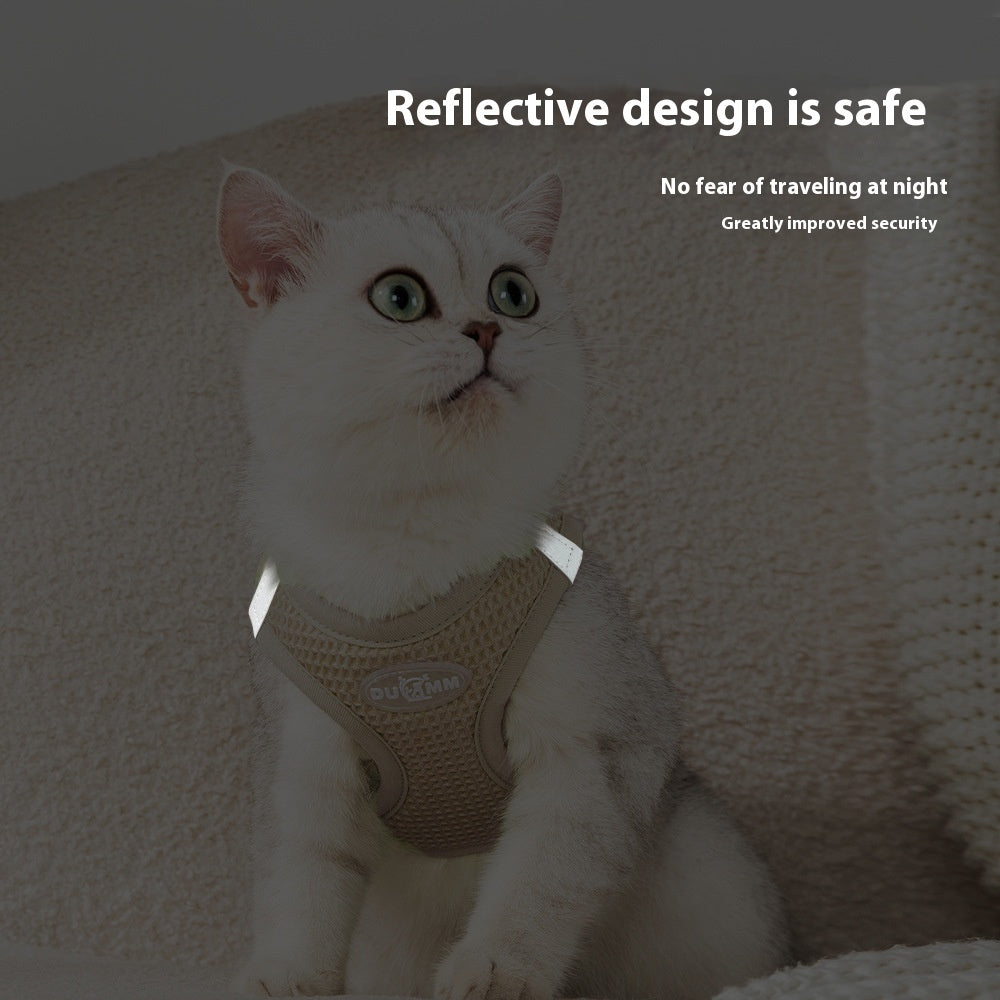 Fashion Waffle Cat Pulling Rope Chest Strap