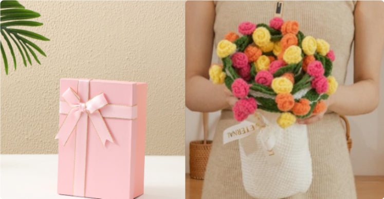 Bouquet Handmade Bouquet Wool Diy Crocheted Linglan Blanket