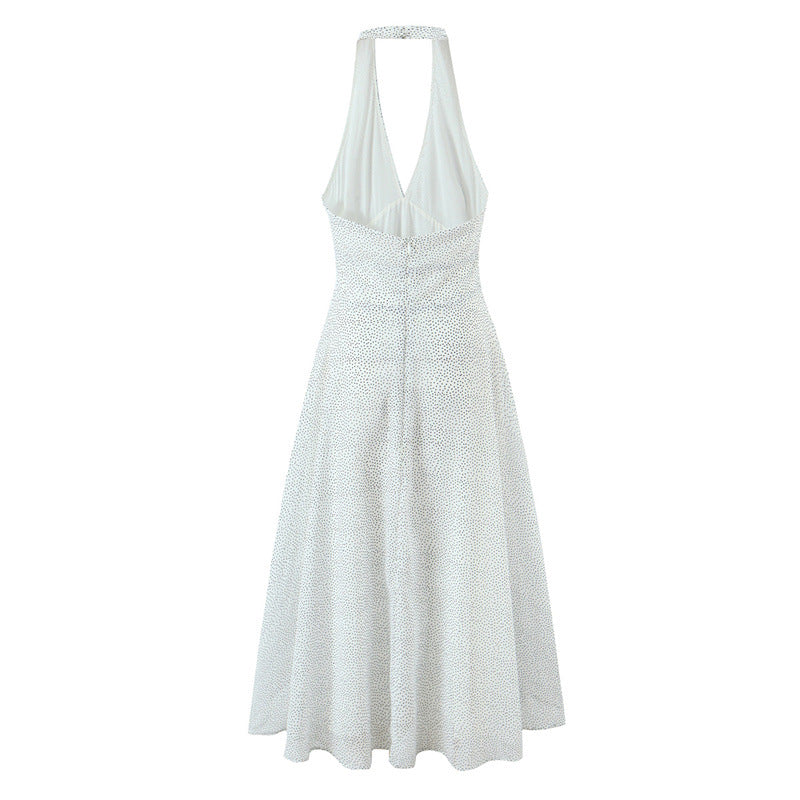 V-neck Halter Sexy Backless Holiday Women's Dress