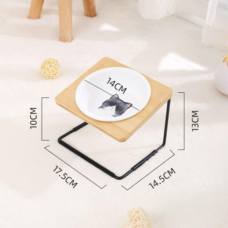 Black-proof Chin And Neck Protection Ceramic Cat Bowl