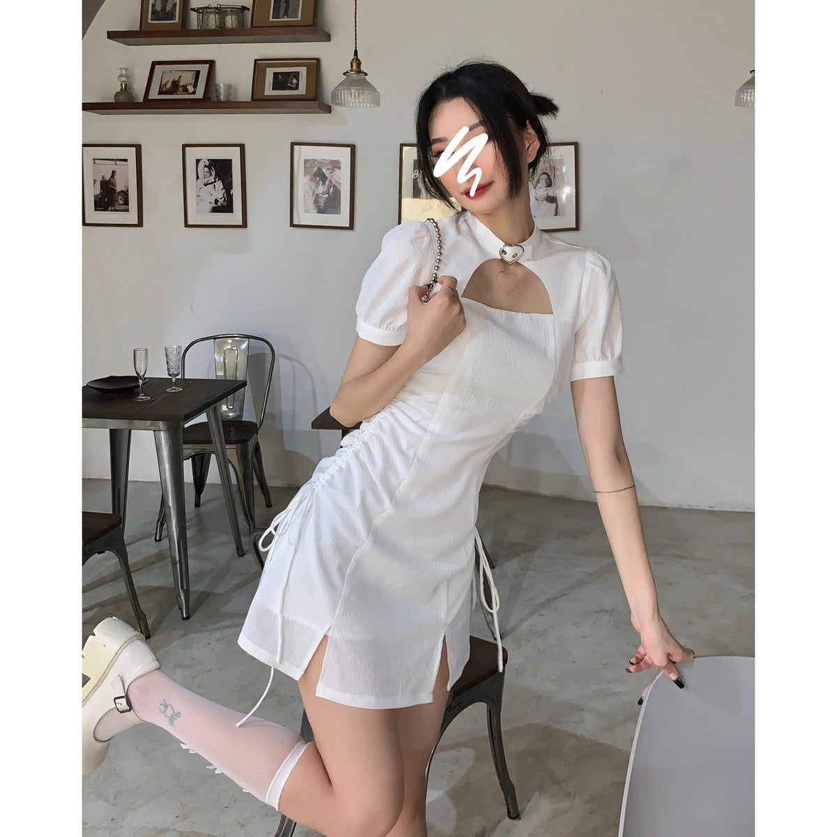 Black Improved Cheongsam Women''s Summer Thin Hot Girl